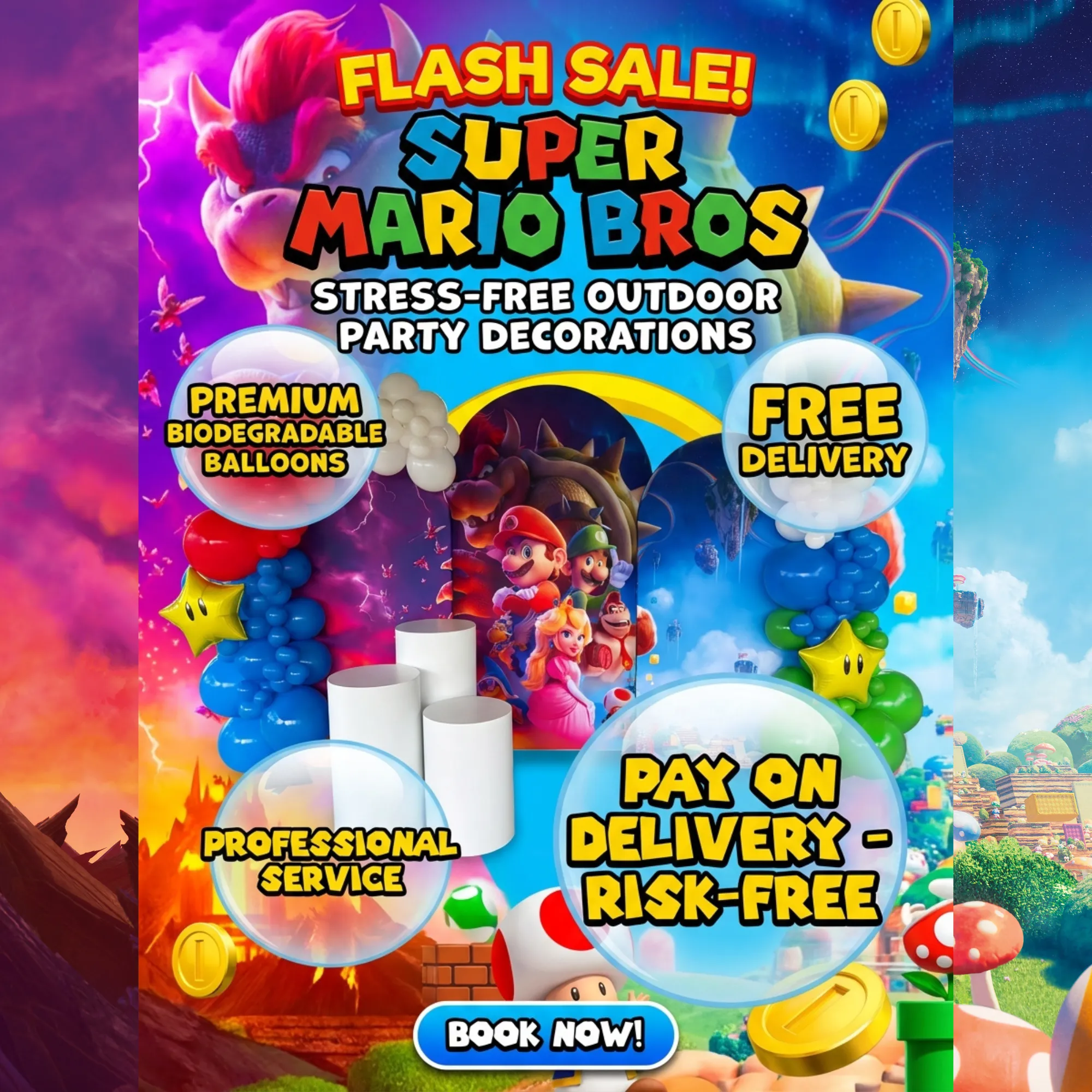 Super Mario Bros Birthday Party Decorations – Stress-Free Outdoor Setup 3